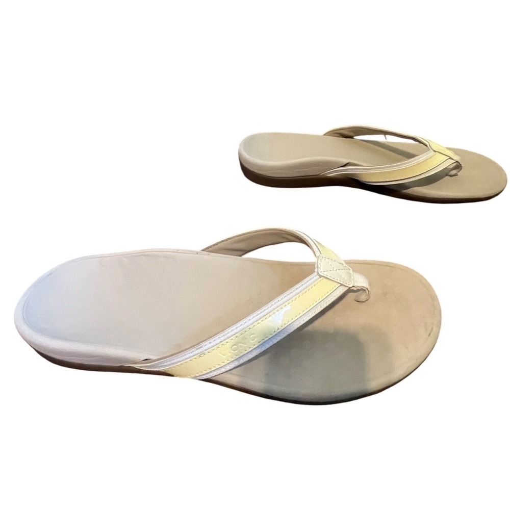 Vionic‎ Tide Cream Yellow Orthotic Flip Flop Sandals Womens Size 12